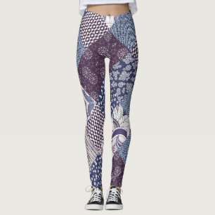 Legging Patchwork Doodle: Vintage Boho Seamless.