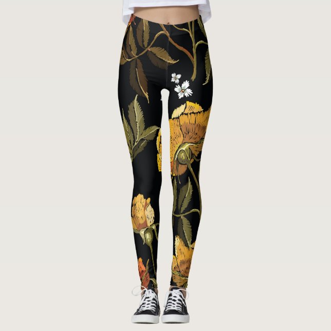 Legging Patchwork Gentle: Design de Desenho Mão (Frente)
