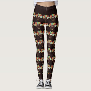 Legging Patchwork Turkey Patterme with Rich Swirly Brown (