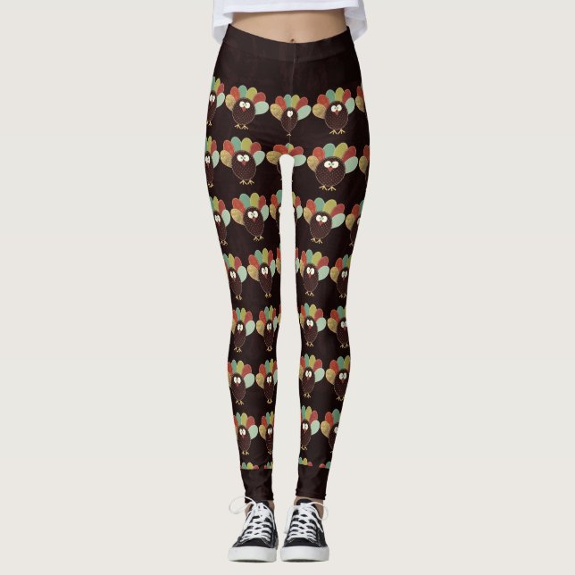Legging Patchwork Turkey Patterme with Rich Swirly Brown ( (Frente)