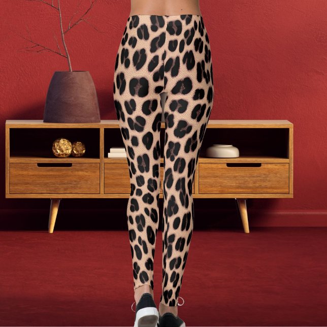 Legging Patel Grey Orange Dark Brown Safari Leopard Print (Criador carregado)