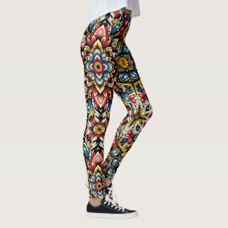 Legging Patrimônio Cultural Design Afro Flower Medley