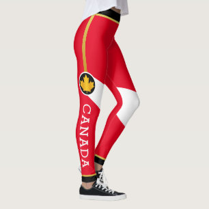 Legging Patriota Canadiano Orgulhoso com Folha de Maple Do