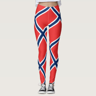 Legging Patriótico norueguês da bandeira de Noruega