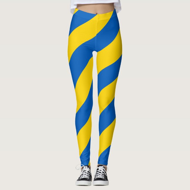 Legging Patriótico ucraniano da bandeira de Ucrânia (Frente)