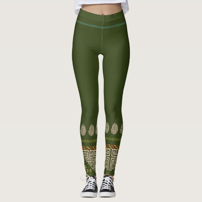Legging Patrón Tribal Étnico y Cultural | Boho Chic yoga (Frente)