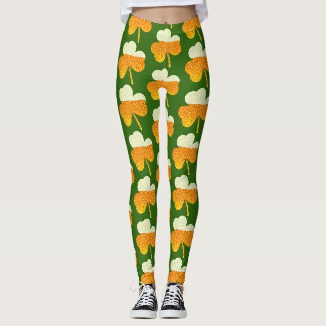 Legging patrulhas de trevo de cerveja (Frente)