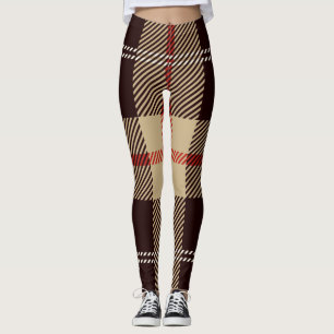 Legging Patternl Na moda Scottish Geométrico Vintage