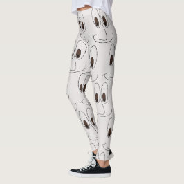 Legging Patterno De Rosto Sorridente Engraçado
