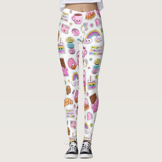 Legging Patterno Funny Unicorn Magic Rainbow Cute (Frente)