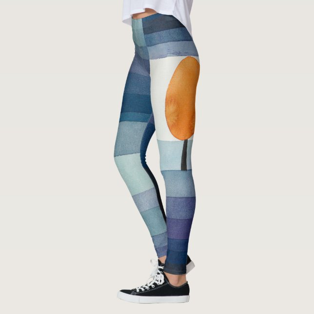 Legging Paul Klee Precursor do Outono Azul Moderno Abstrat (Esquerda)