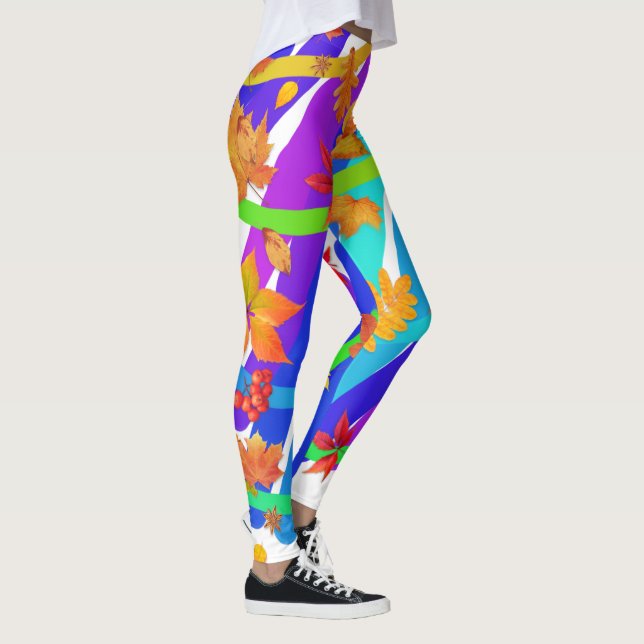 Legging paus coloridos de folhas (Direita)