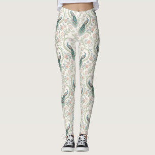 Legging Pavão Floral Vintage Elegante (1)