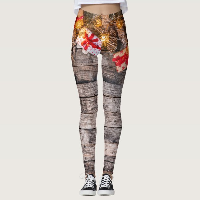 Legging Pavimentos de Natal, tábuas de madeira. (Frente)