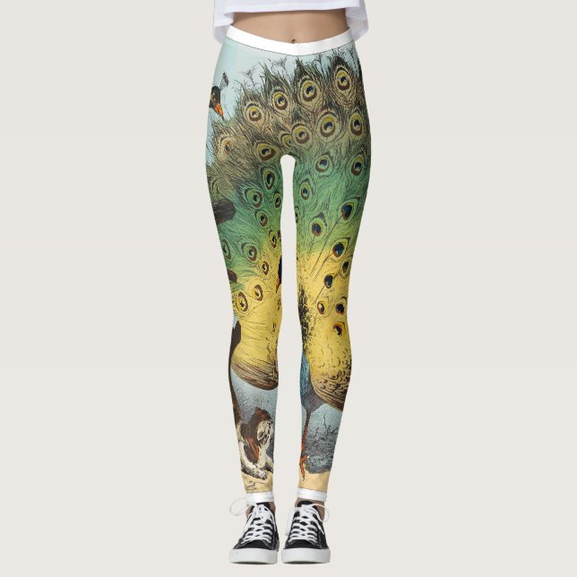 Legging Pavões e um gato (Frente)