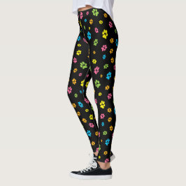 Legging Paw imprime amantes de Cachorros coloridos e bonit