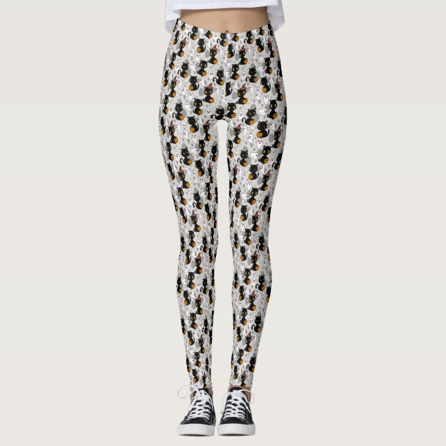 Legging Paws de Abóbora Fantasma Spooky (Frente)
