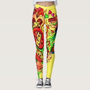 Legging Paz, Amor e Felicidade.
