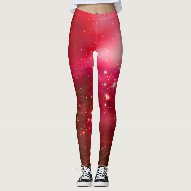 Legging Paz cósmica (vermelho de cereja) (Frente)