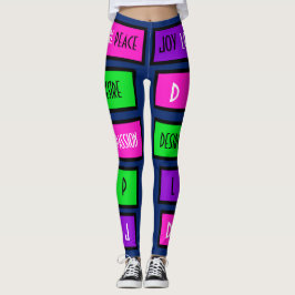 Legging "Paz Multi-Colorida+Amor+Alegria+Desejo "