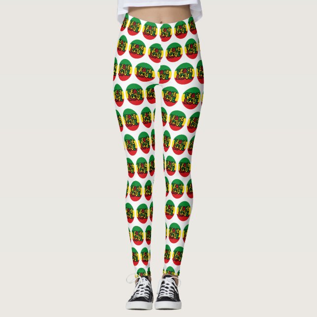 Legging PEACE and LOVE, estilo reggag (Frente)