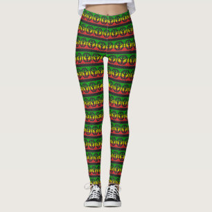 Legging Peace Power Ir - Rasta Freedom reggae yoga -