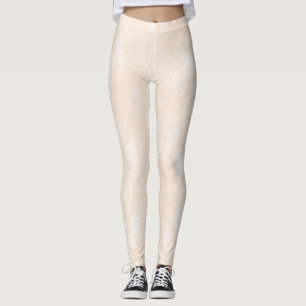 Legging Peach Pastel Floral Delicate Pó Lace