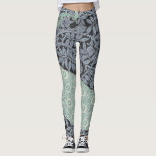 Legging Peacock Art Nouveau Bird Classic