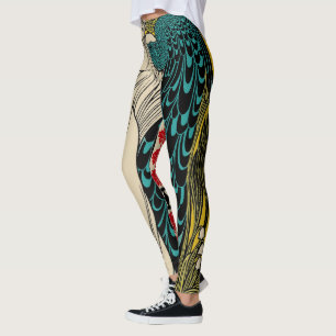 Legging Peacock Fine Art Bird Nouveau