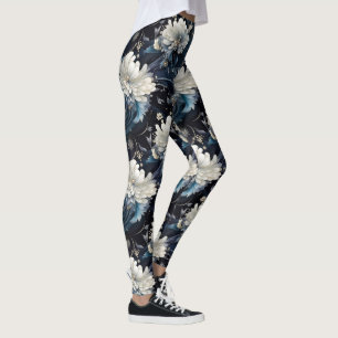 Legging Pearl Galaxy Floral Marinho Padrão Azul