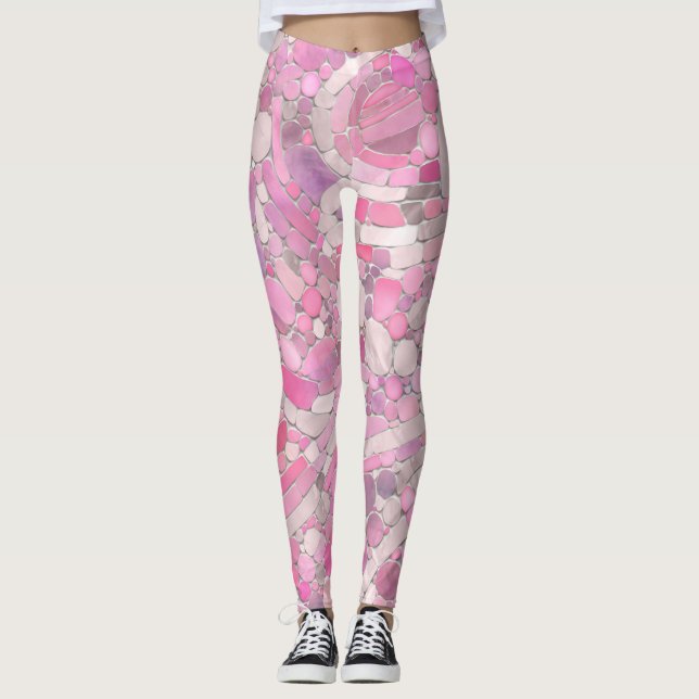 Legging Pebbles Mosaico Art - Rosa Blush Pink (Frente)