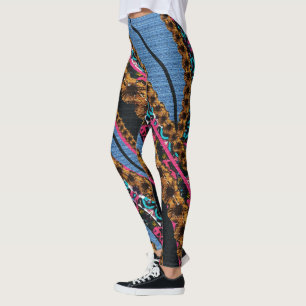 Legging Peças Criativas De Abstrato Têxtil MVB.