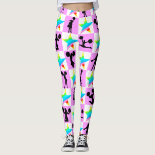 LEGGING PEDAÇOS COLORIDOS DE CHEERLEADING DE CINCO-BRINCO