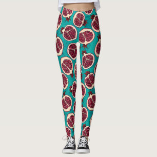 Legging Pedaços de romã em turquesa