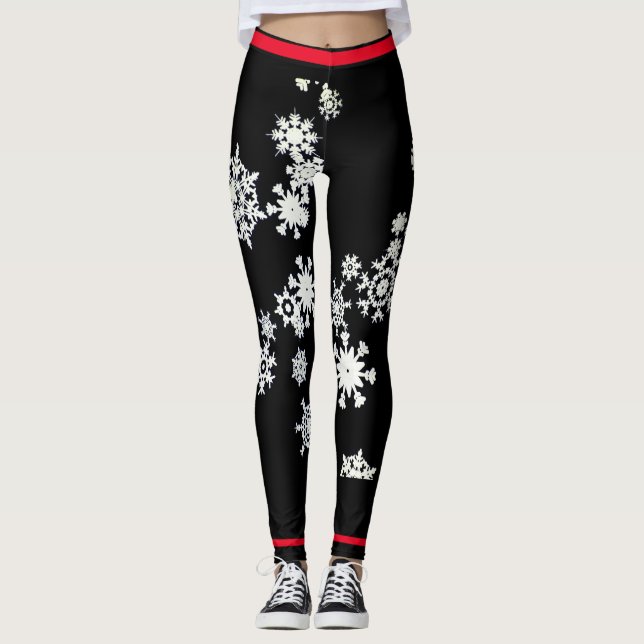 LEGGING PEDAÇOS PERSONALIZADOS SNOWFLAKE COM RED (Frente)