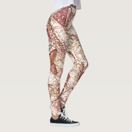 Legging Pedra áspera em marrom claro cremoso