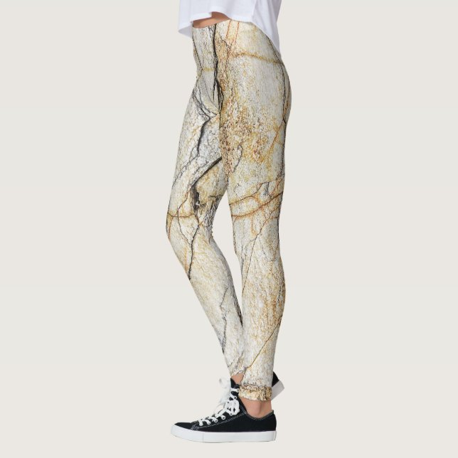 Legging Pedra de Mármore Texturizada Marrom e Preta (Esquerda)