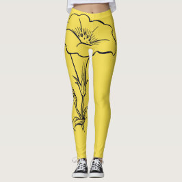 LEGGING PEDRAS AMARELAS COM FLORES