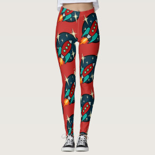 LEGGING PEDRAS GRÁFICAS DO PADRÃO DE BOLSO RETRO
