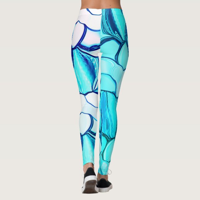 Legging Pedras redondas em tons semelhantes a aquamarina (Verso)