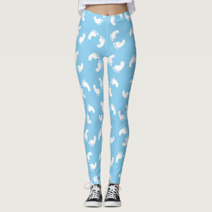 Legging Pegadas de Bebê, Pé de Bebês, Passos, Azul, Menino