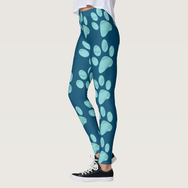 Legging Pegadas de Pata Azul Fumê (Esquerda)