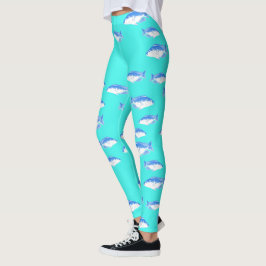 Legging Peixe azul na turquesa