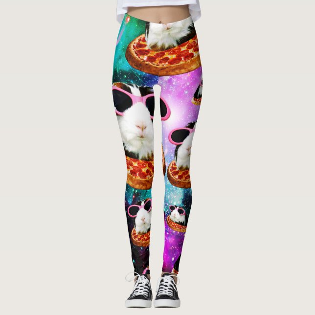 Legging Peixe-cobaia espacial engraçado (Frente)