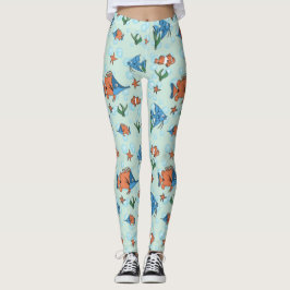 Legging Peixe de animação bonito