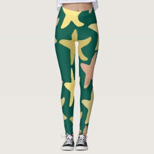 Legging Peixe-estrela giro moderno Exercício náutico Verde