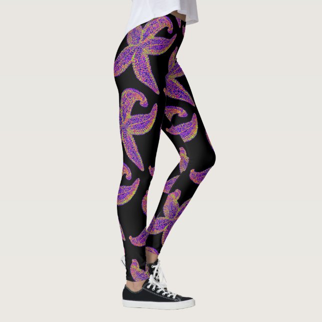 Legging Peixe-estrela roxo Thunder_Cove preto (Direita)