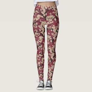 Legging Peixe Koi Japonês Padrão Sakura