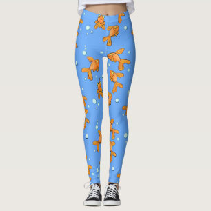 Legging Peixe-ouro-laranja-branco na ilustração de desen