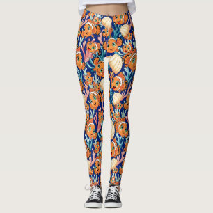 Legging Peixe palhaço Desenho animado Fofo Família Subaquá